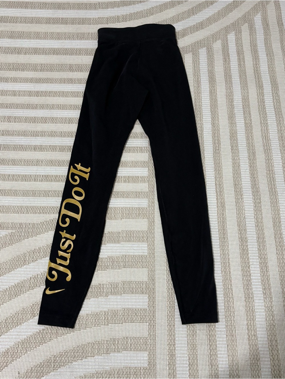 Nike XXS Just Do It Black and Gold Leggings